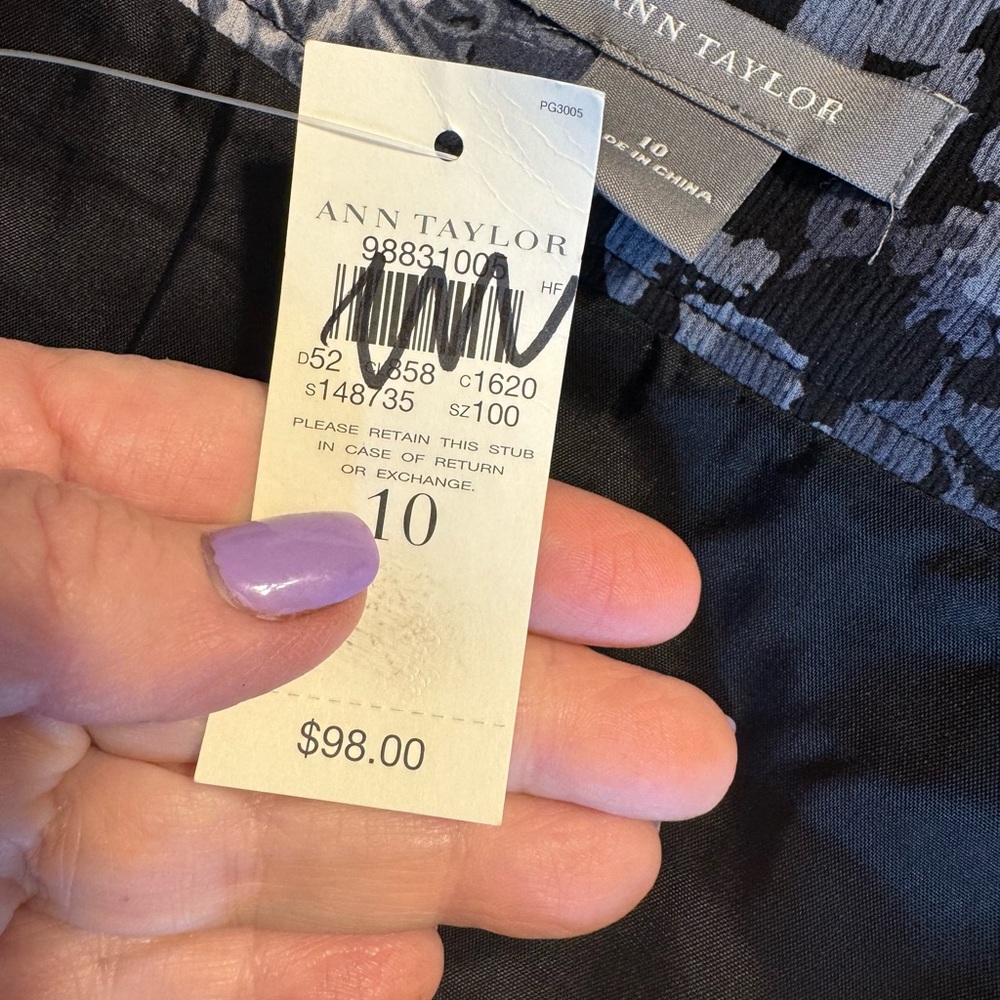 NWT RETAIL: $98 ANN TAYLOR SILK SKIRT SPRING/OFFICE SIZE: 10 #7 - Picture 8 of 8